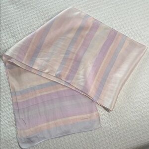 Liz Claiborne vintage silk scarf pastel stripes